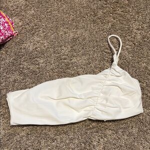 White Zara One-Shoulder Bikini Top